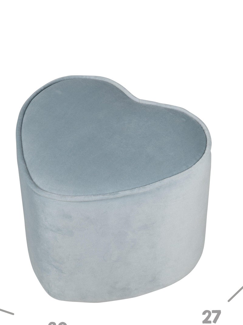 Puff corazón en terciopelo suave para niños - ROBA 'lil sofa' Azul claro - Kiabi