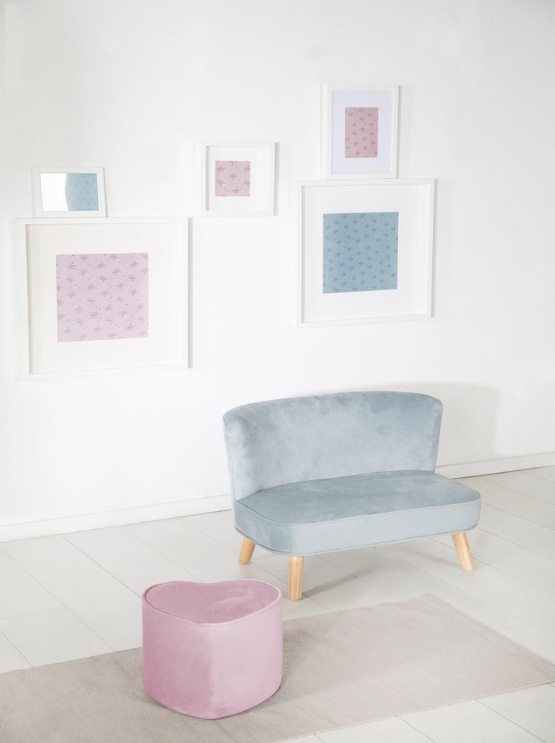 Puff corazón en terciopelo suave para niños - ROBA 'lil sofa' Rosa - Kiabi