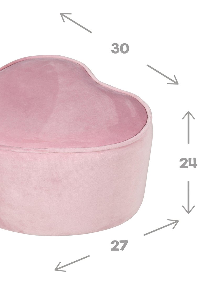 Puff corazón en terciopelo suave para niños - ROBA 'lil sofa' Rosa - Kiabi