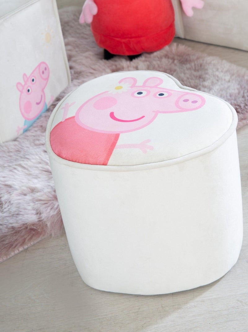 Puff corazón en terciopelo suave para niños 'Roba Peppa Pig' Beige - Kiabi