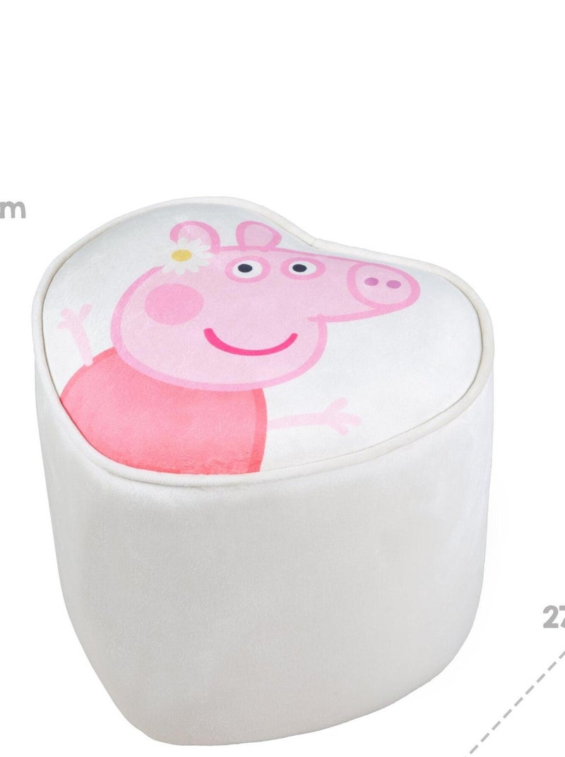 Puff corazón en terciopelo suave para niños 'Roba Peppa Pig' Beige - Kiabi