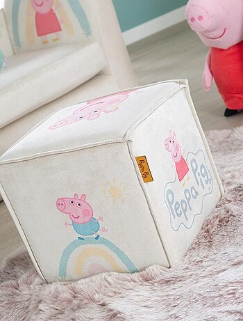 Puff cubo en terciopelo suave para niños 'Roba Peppa Pig'