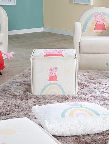 Puff cubo en terciopelo suave para niños 'Roba Peppa Pig'
