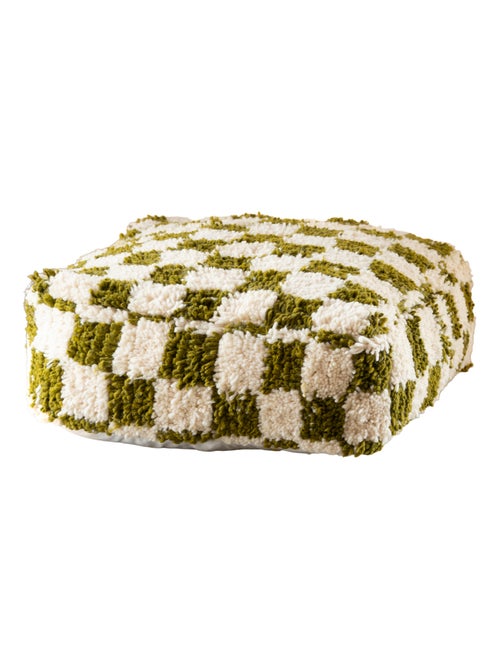 Puff de lana a cuadros con relleno - Kiabi Puff de lana a cuadros con relleno - Kiabi