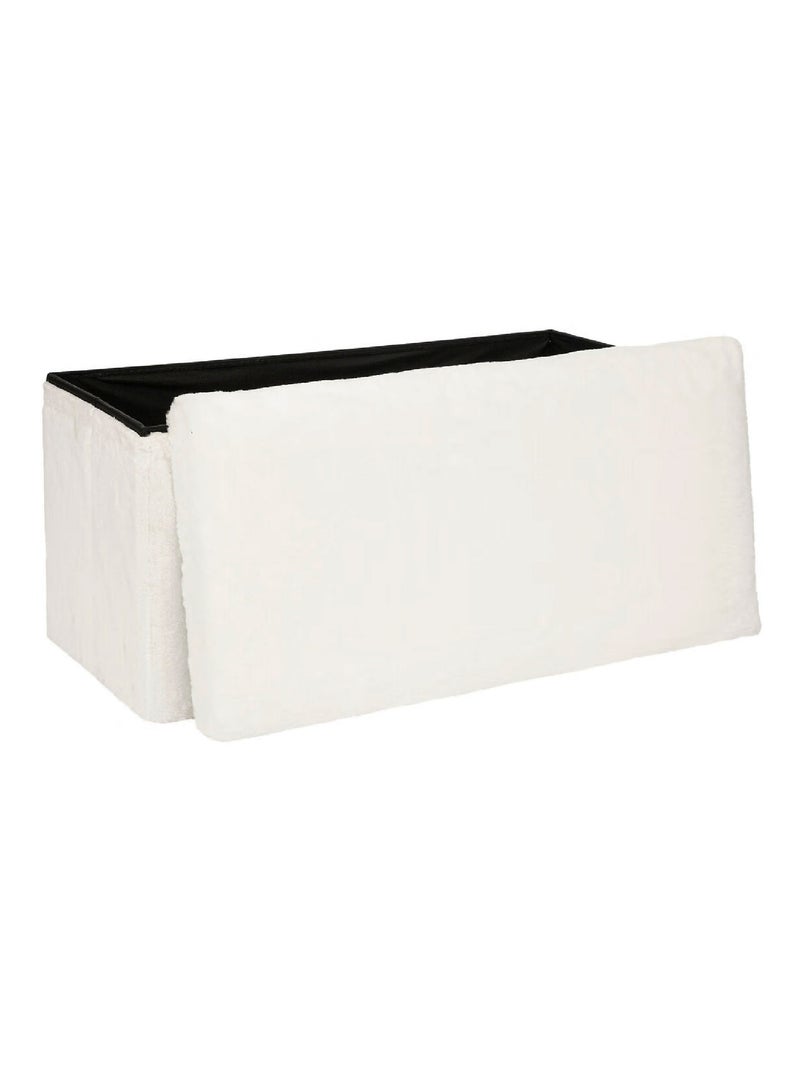 Puff de piel doble plegable Blanco - Kiabi