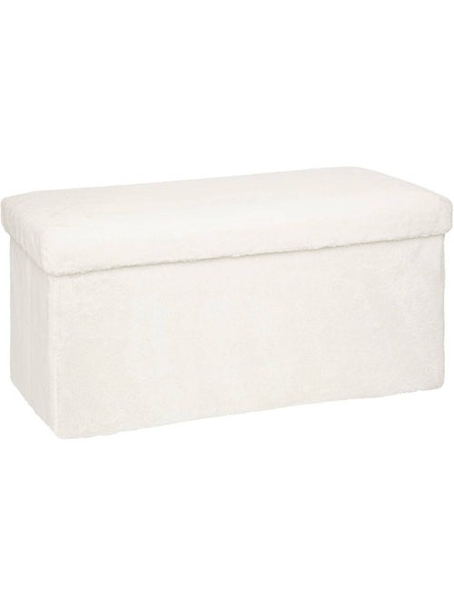 Puff doble plegable ezzio piel blanco - Kiabi Puff doble plegable ezzio piel blanco - Kiabi