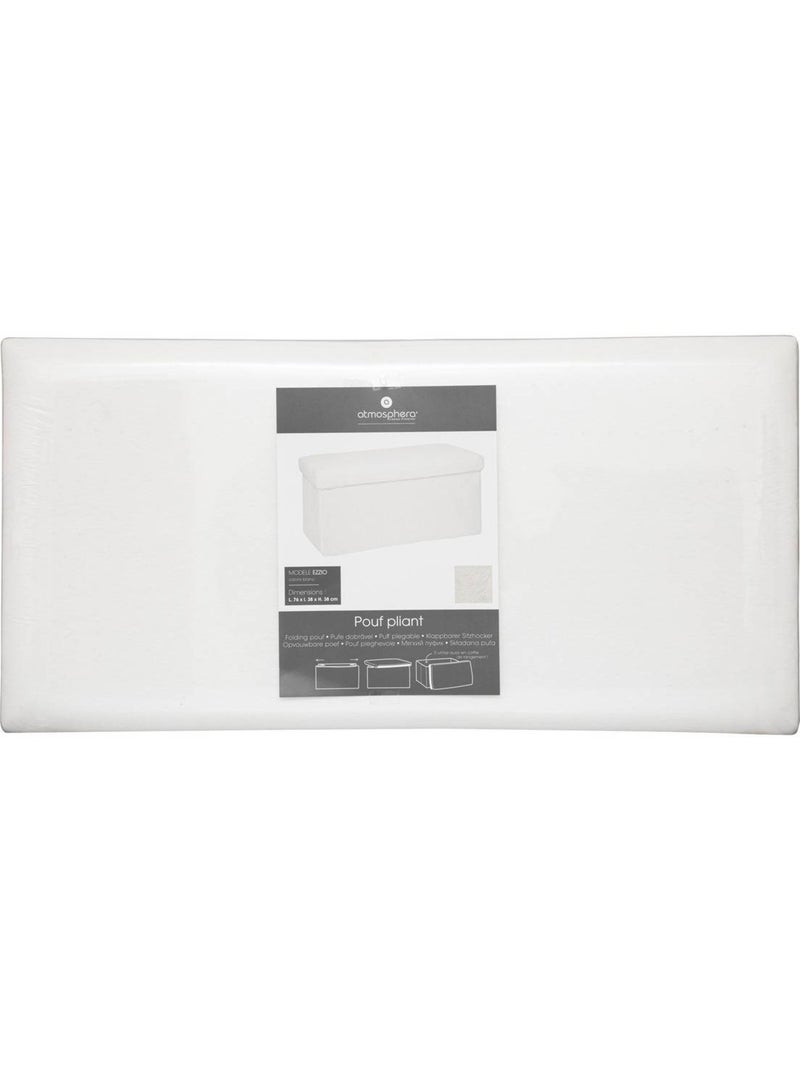 Puff doble plegable ezzio piel blanco Blanco - Kiabi