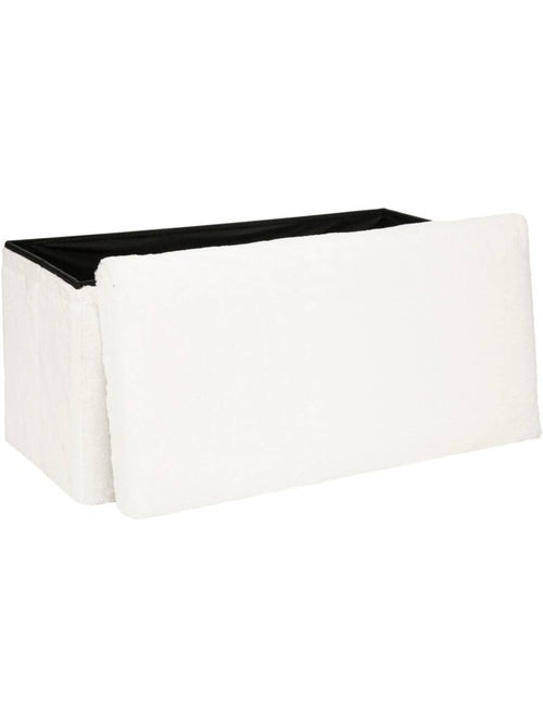 Puff doble plegable ezzio piel blanco - Kiabi Puff doble plegable ezzio piel blanco - Kiabi