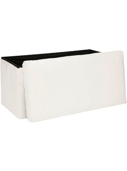 Puff doble plegable ezzio piel blanco - Kiabi Puff doble plegable ezzio piel blanco - Kiabi