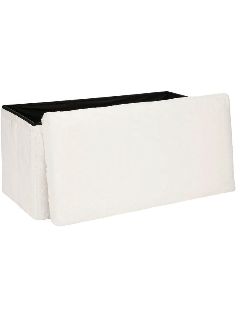 Puff doble plegable ezzio piel blanco Blanco - Kiabi