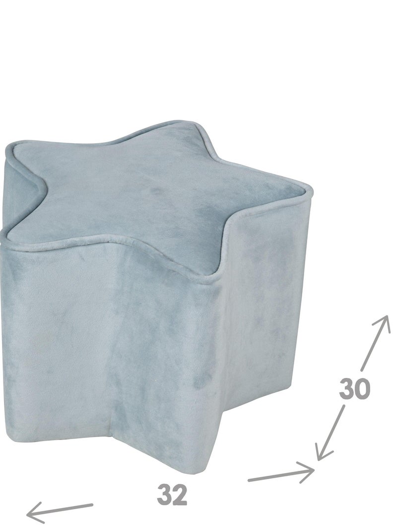 Puff estrella en terciopelo suave para niños - ROBA 'lil sofa' Azul claro - Kiabi