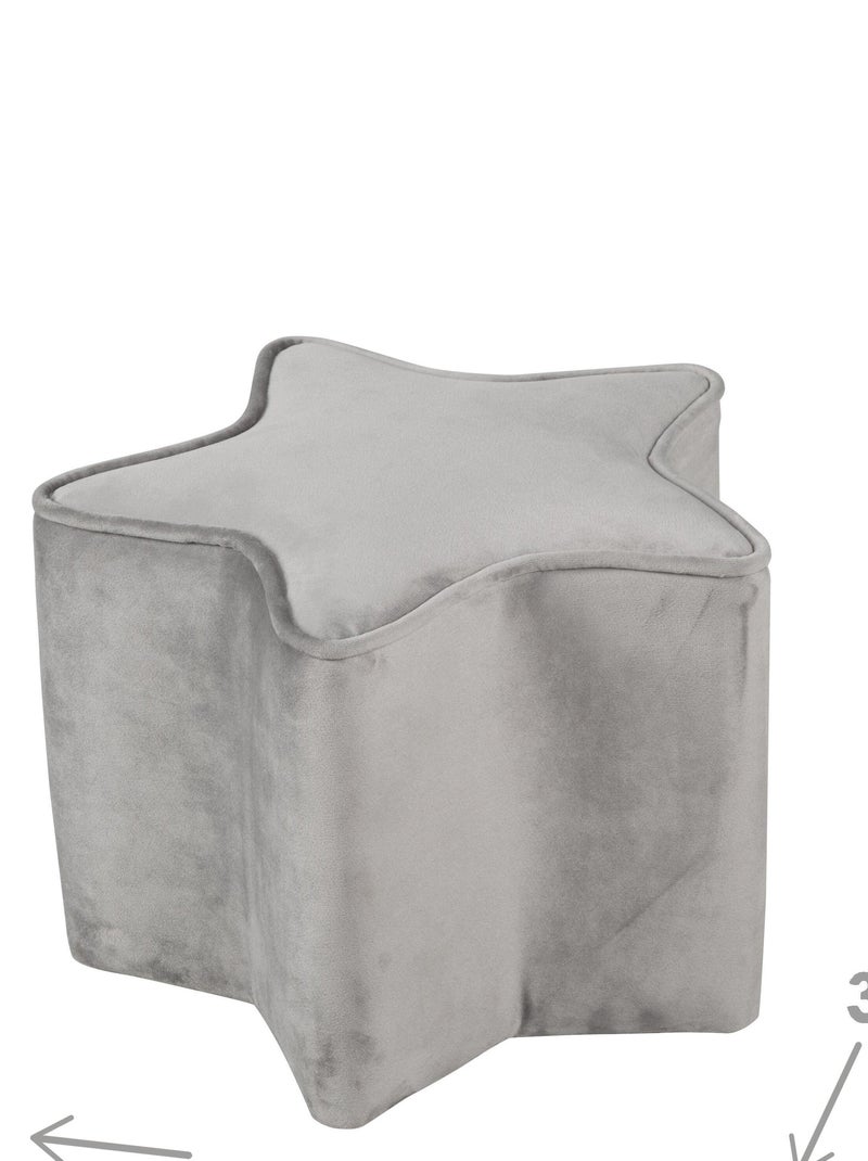 Puff estrella en terciopelo suave para niños - ROBA 'lil sofa' Gris - Kiabi