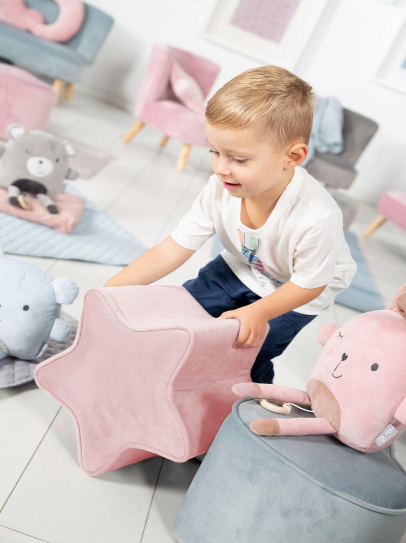 Puff estrella en terciopelo suave para niños - ROBA 'lil sofa' Rosa - Kiabi