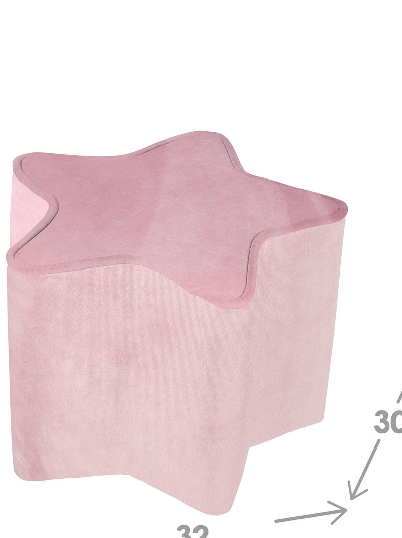 Puff estrella en terciopelo suave para niños - ROBA 'lil sofa' Rosa - Kiabi