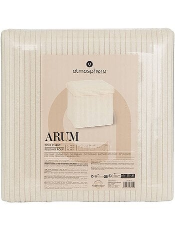 Puff plegable arum verde caqui 38x38cm