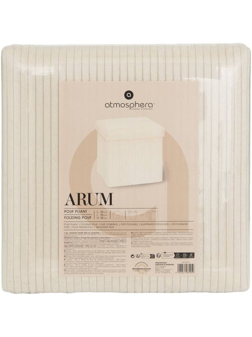 Puff plegable arum marfil 38x38cm - Kiabi Puff plegable arum marfil 38x38cm - Kiabi