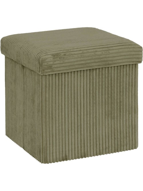 Puff plegable arum verde caqui 38x38cm - Kiabi Puff plegable arum verde caqui 38x38cm - Kiabi