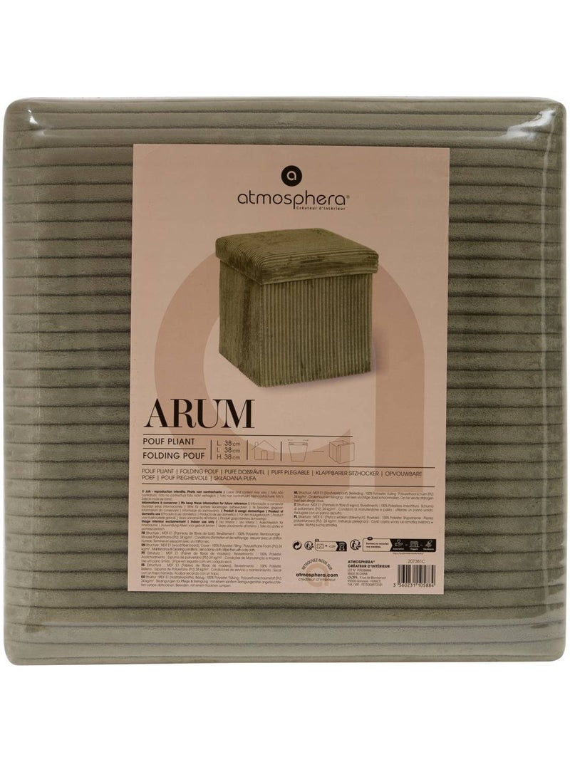 Puff plegable arum verde caqui 38x38cm Caqui - Kiabi