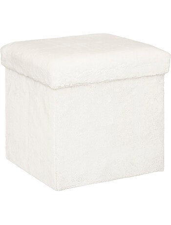 Puff plegable ezzio piel blanco