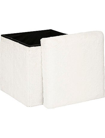 Puff plegable ezzio piel blanco