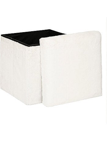 Puff plegable ezzio piel blanco