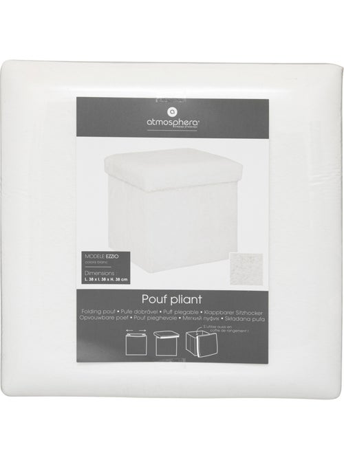 Puff plegable ezzio piel blanco - Kiabi Puff plegable ezzio piel blanco - Kiabi