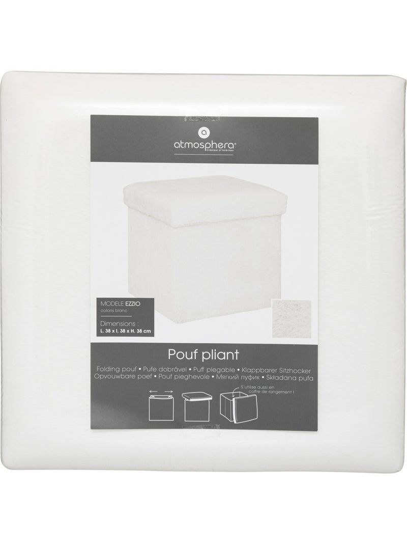 Puff plegable ezzio piel blanco Blanco - Kiabi