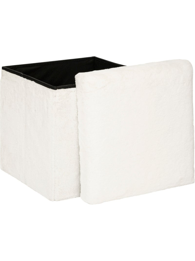 Puff plegable ezzio piel blanco Blanco - Kiabi