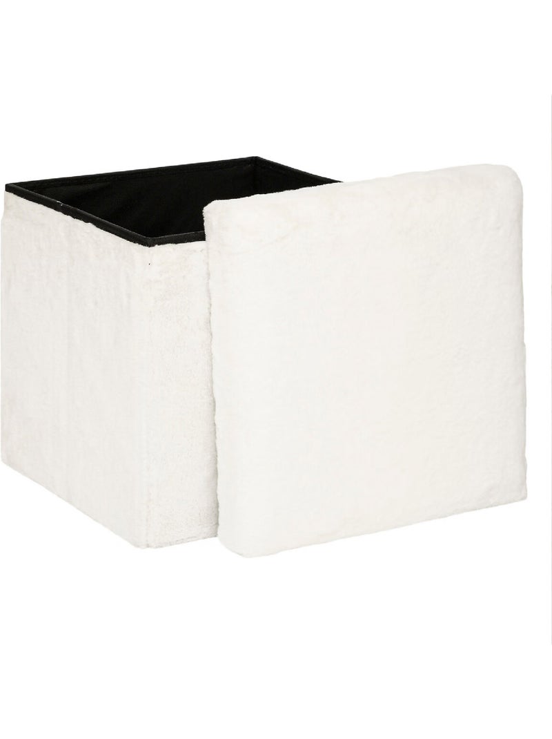 Puff plegable ezzio piel blanco Blanco - Kiabi