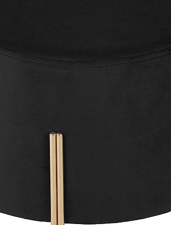 Puff redondo de metal y terciopelo