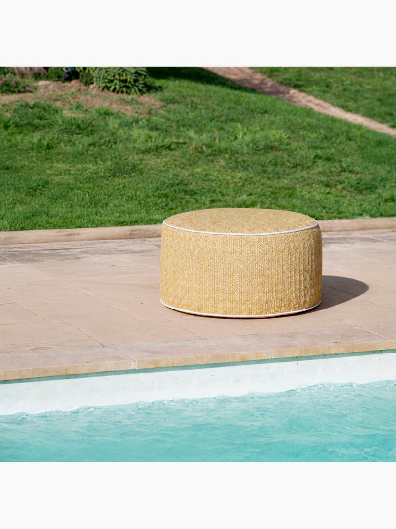 Puff redondo hinchable para exterior FORMENTERA Beige - Kiabi