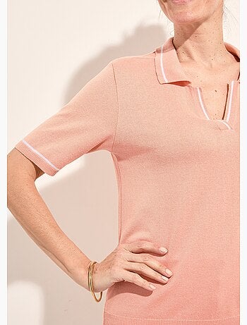 Pull fin col polo manches courtes - Afibel