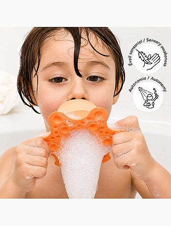 Pulpo juguete de baño para bebé con espuma y chorro de agua | oppi®