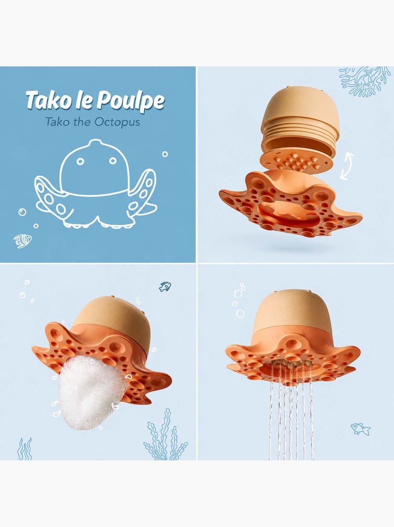 Pulpo juguete de baño para bebé con espuma y chorro de agua | oppi® Naranja - Kiabi