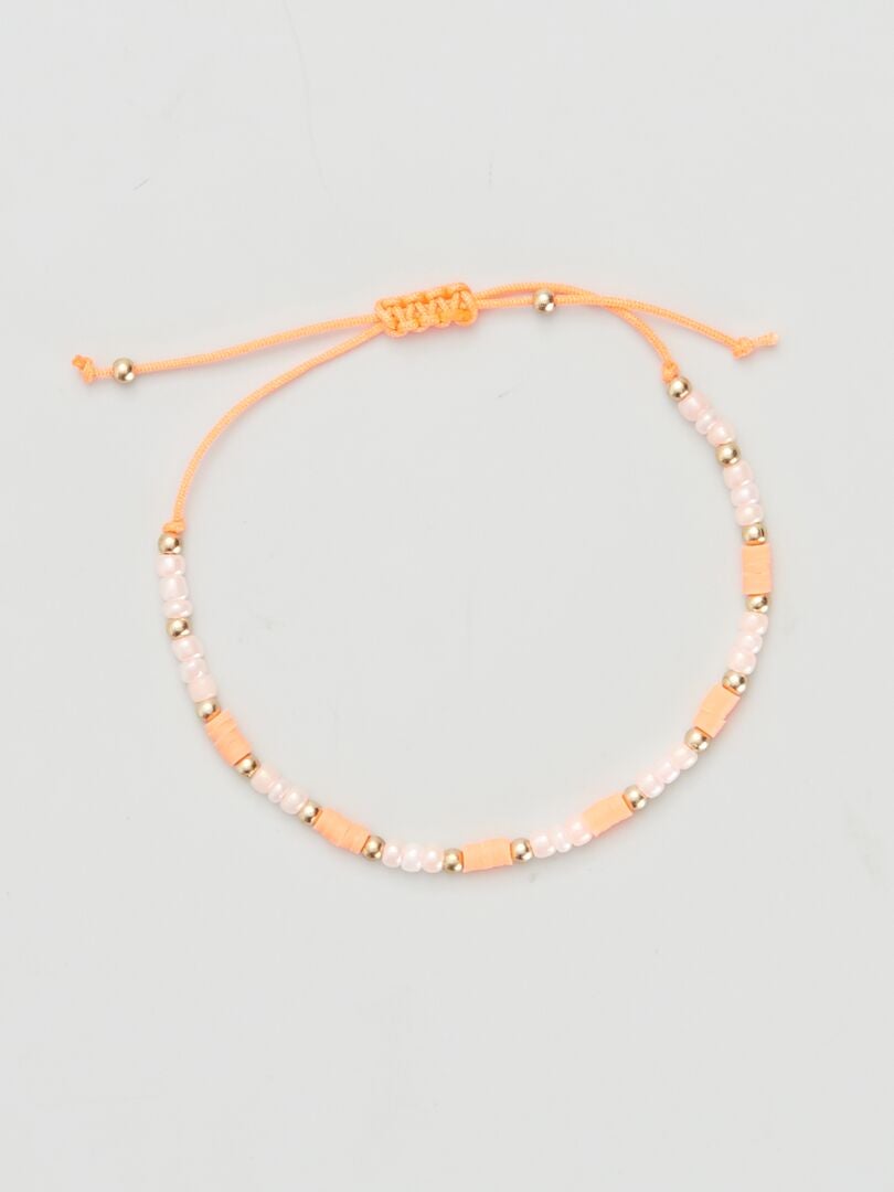 Pulsera ajustable de perlas BEIGE - Kiabi