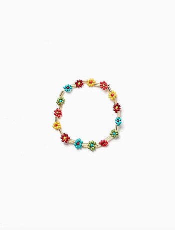 Pulsera con cuentas de flores