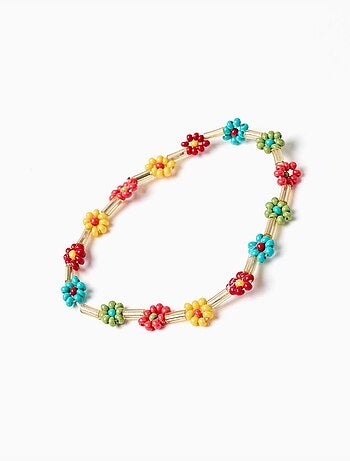 Pulsera con cuentas de flores