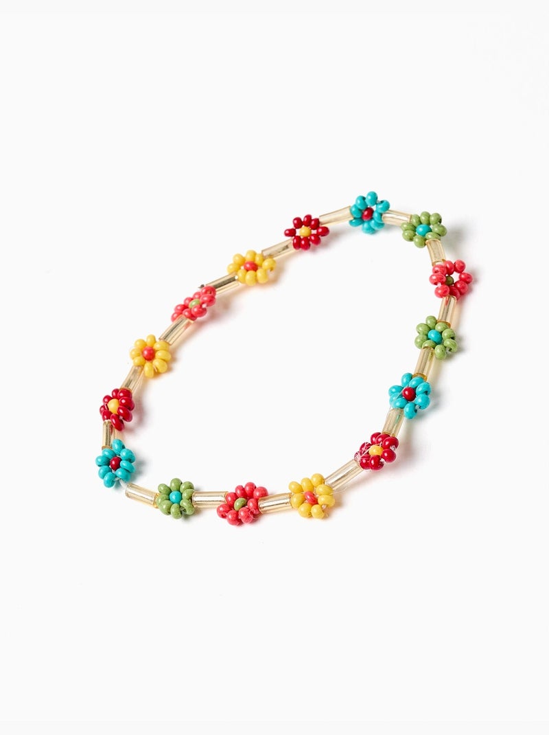 Pulsera con cuentas de flores Rojo/Azul/Amarillo - Kiabi