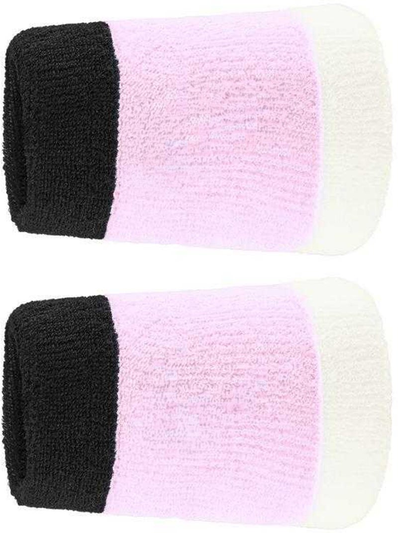 Pulsera diseño logotipo de punto doble ancho - pack de 2 - nike Negro Rosa Blanco - Kiabi