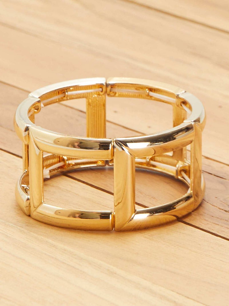 Pulsera dorada cuadrada BEIGE - Kiabi