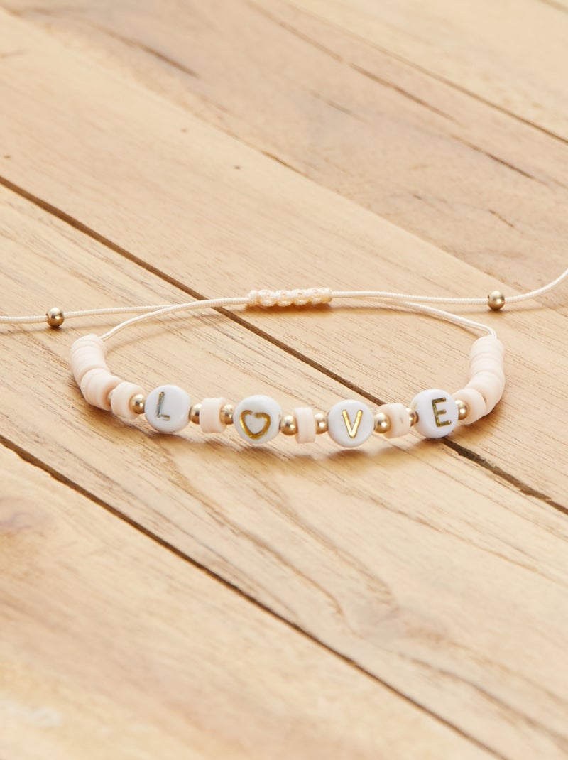 Pulsera 'love' BEIGE - Kiabi
