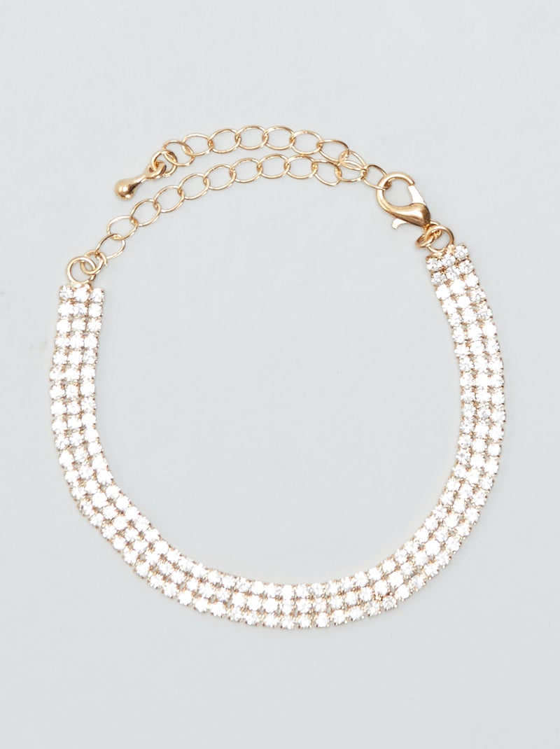 Pulsera plana con strass BEIGE - Kiabi