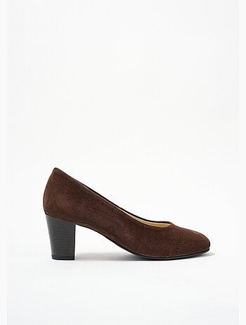 Zapatos de salón de piel con punta redonda y ancho cómodo. - Afibel