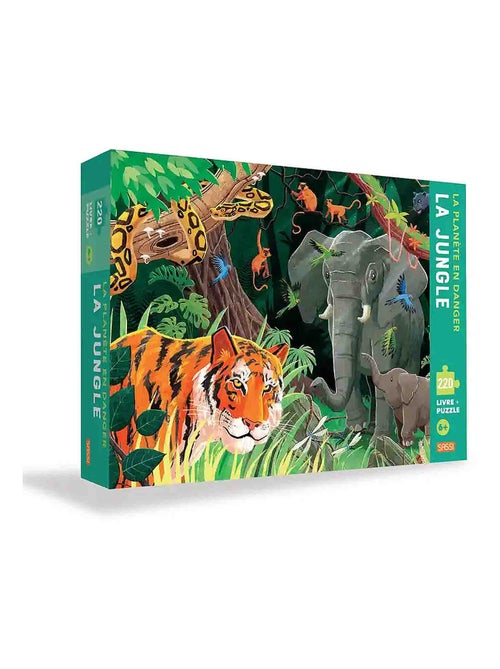 Puzzle y libro - el planeta en peligro - la jungla | Sassi Junior - Kiabi