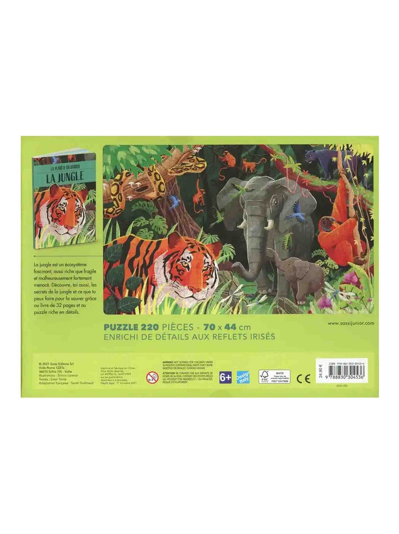 Puzzle y libro - el planeta en peligro - la jungla | Sassi Junior N/D - Kiabi