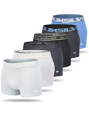 Quiksilver Pack de 6 Boxers Hombre Algodón Stretch Logo