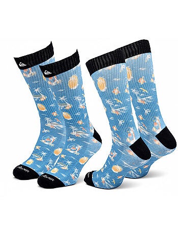 Quiksilver Pack de calcetines para hombre Crew LONG Lifestyle Pack de 2 pares