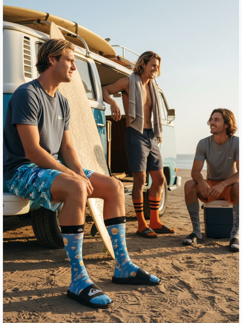 Quiksilver Pack de calcetines para hombre Crew LONG Lifestyle Pack de 2 pares Azul - Kiabi