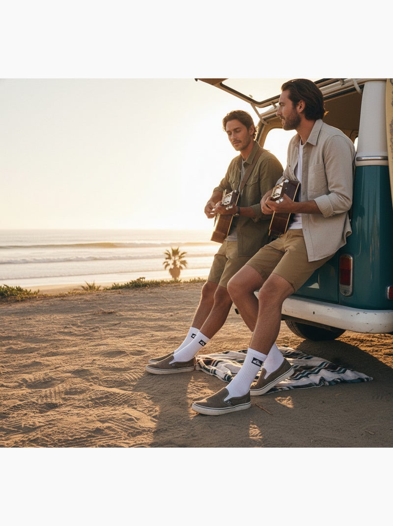 Quiksilver Pack de calcetines para hombre Crew Lote de 6 pares Regular Lifestyle Blanco Negro Gris - Kiabi