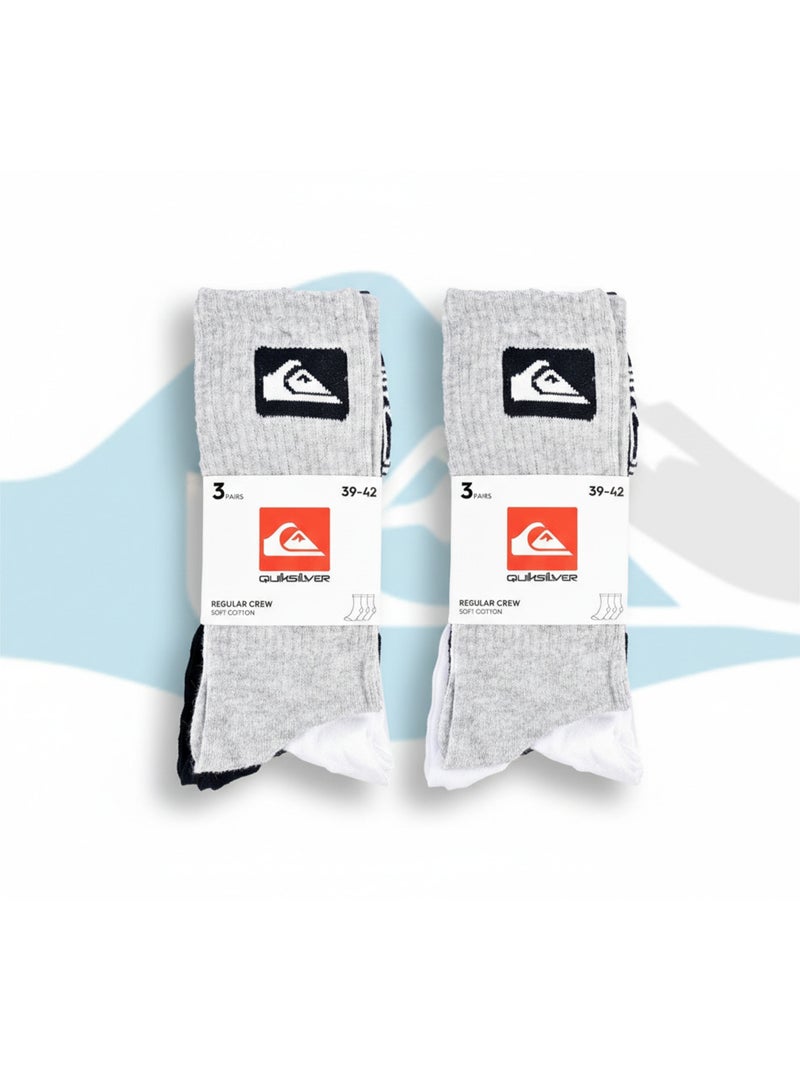 Quiksilver Pack de calcetines para hombre Crew Lote de 6 pares Regular Lifestyle Blanco Negro Gris - Kiabi